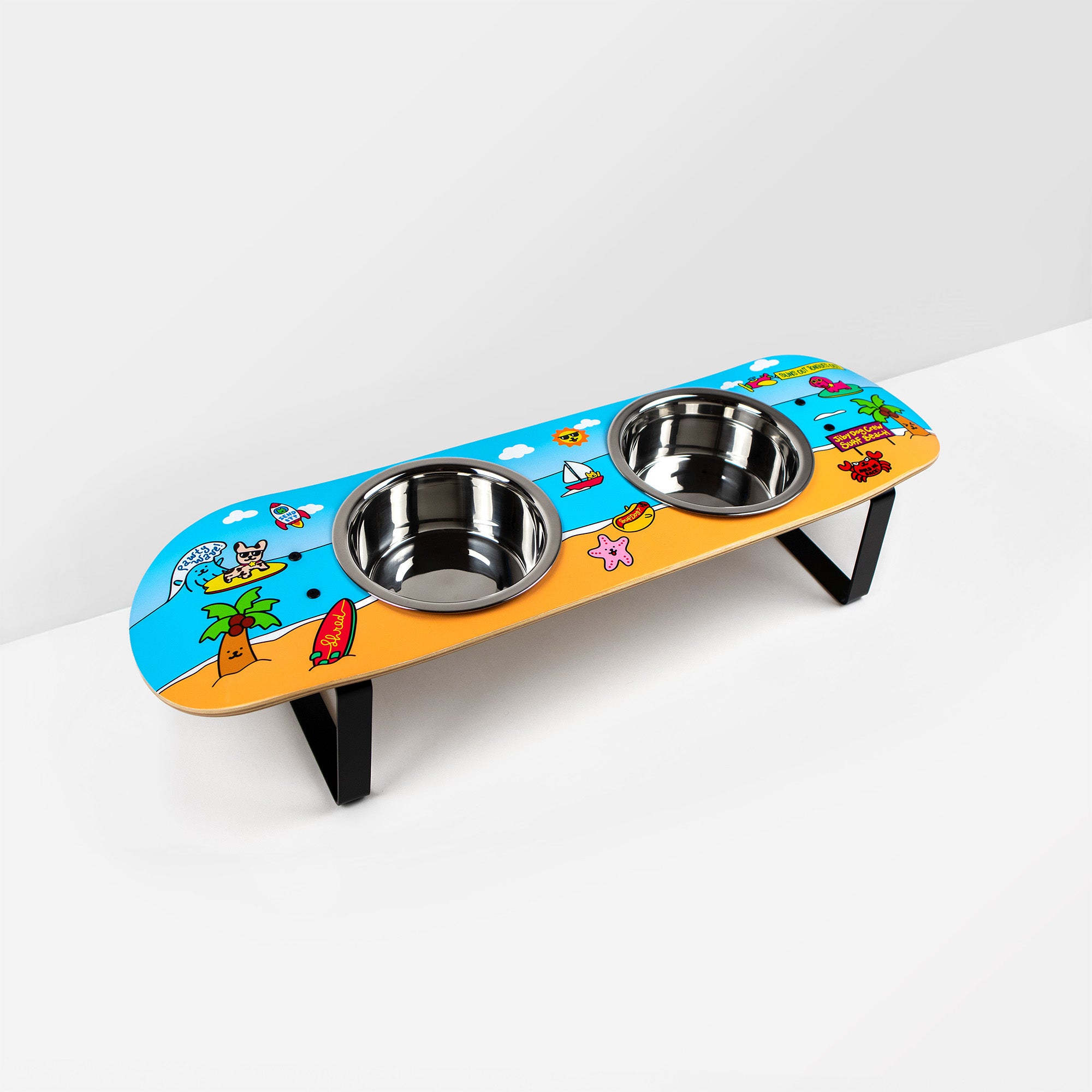 Surf City Skateboard Dog Bowl – Jiby Dog Crew - Main Image