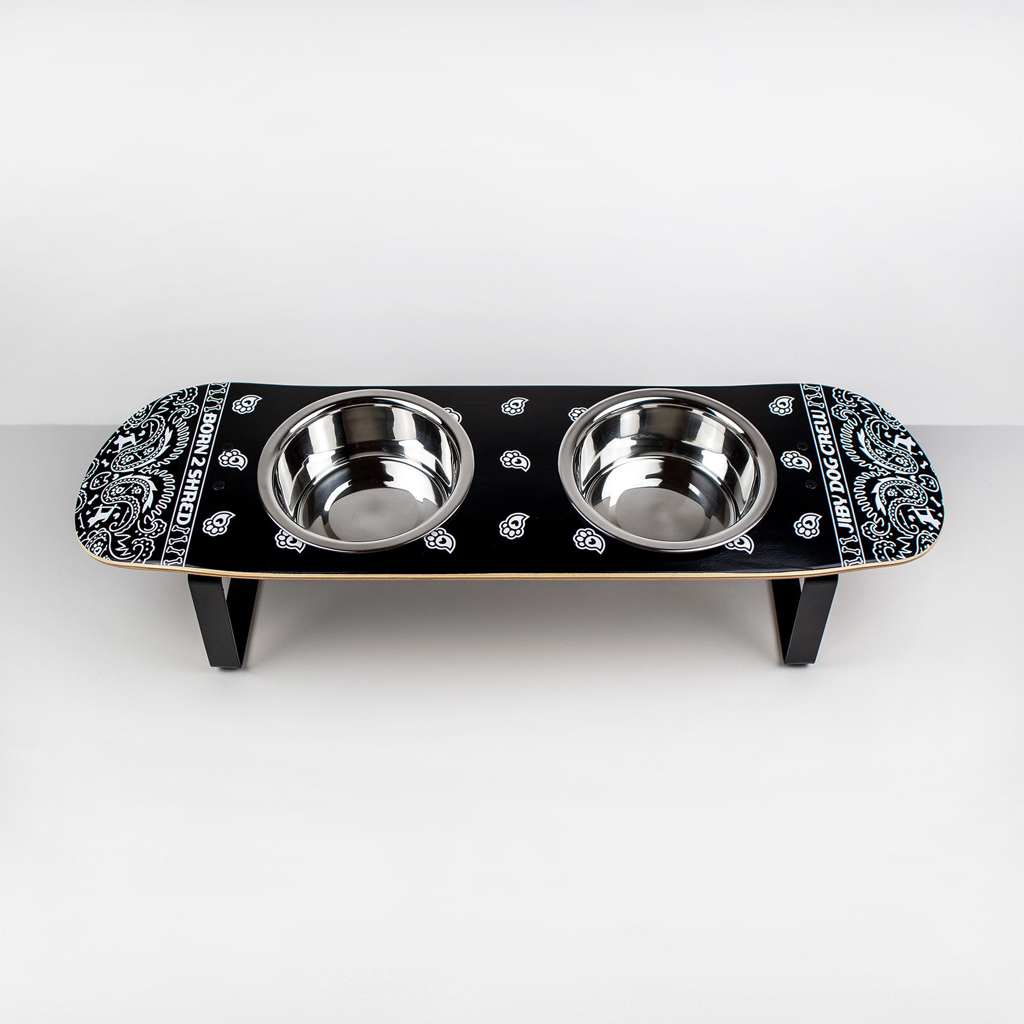PAWSley Black Skateboard Dog Bowl