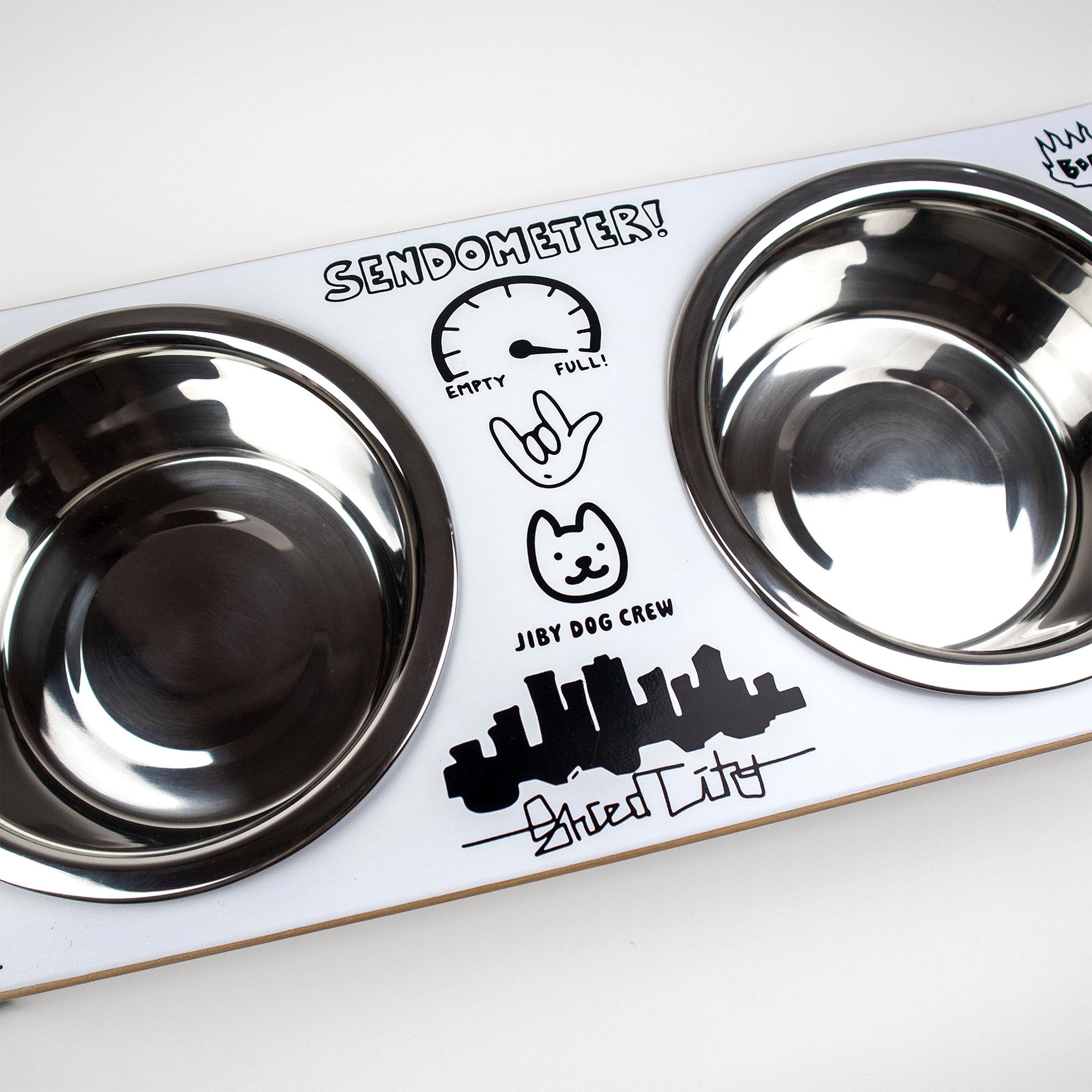 Doodle Skateboard Dog Bowl